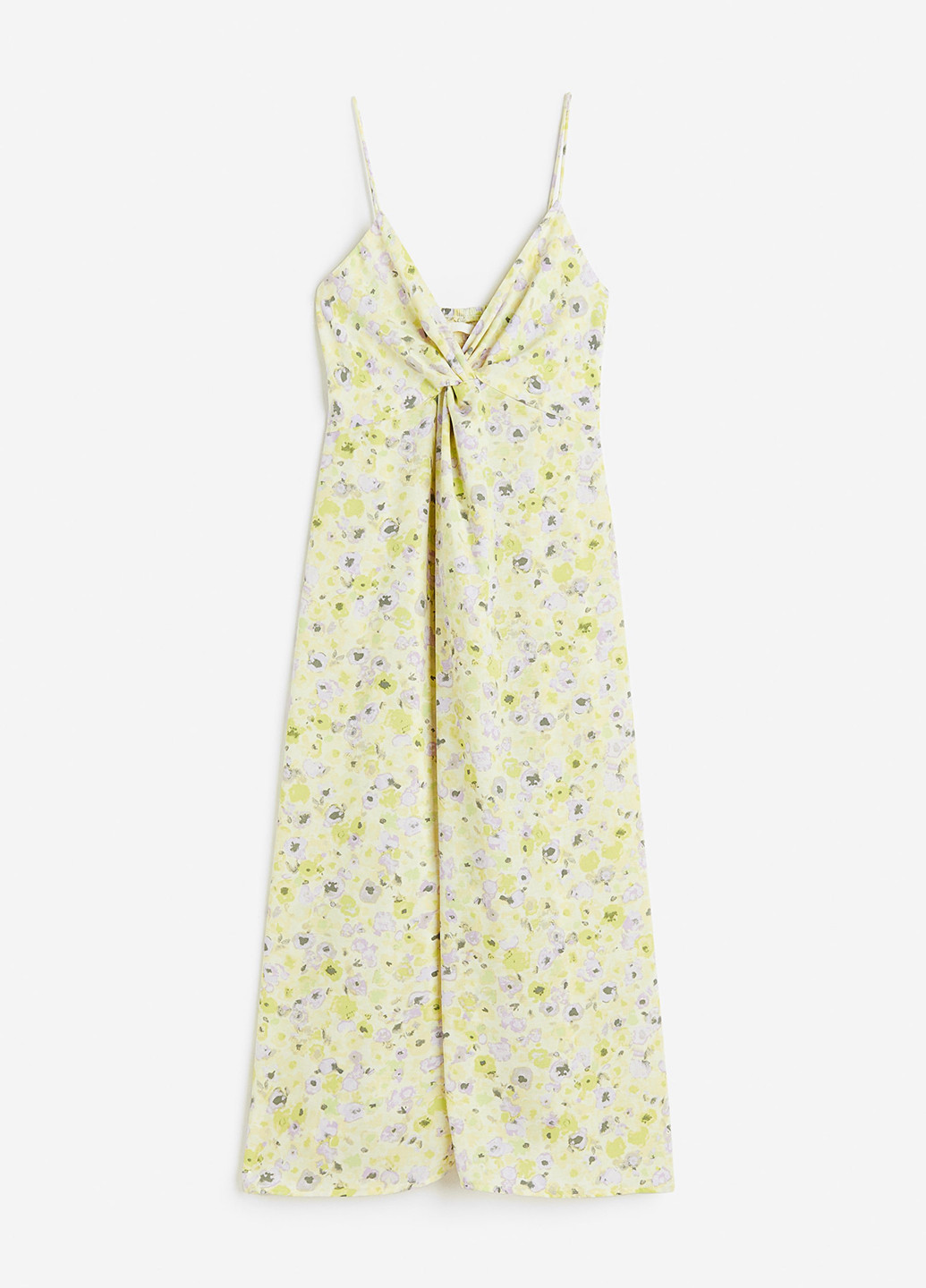 Светло-желтое кэжуал платье H&M с цветочным принтом