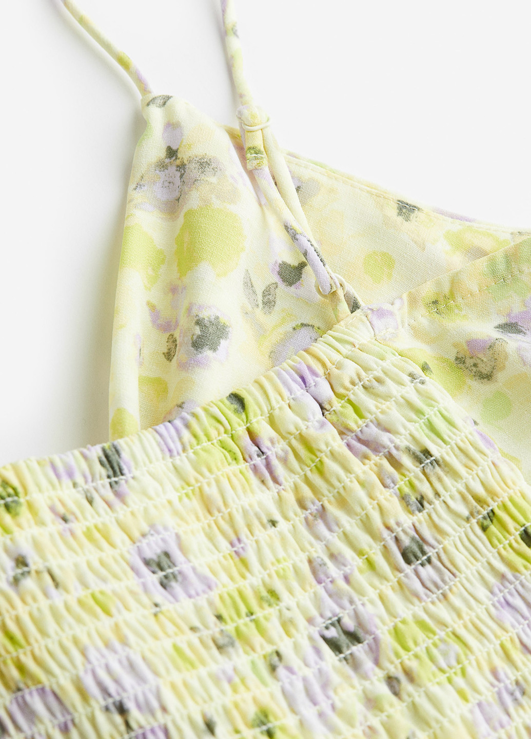 Светло-желтое кэжуал платье H&M с цветочным принтом