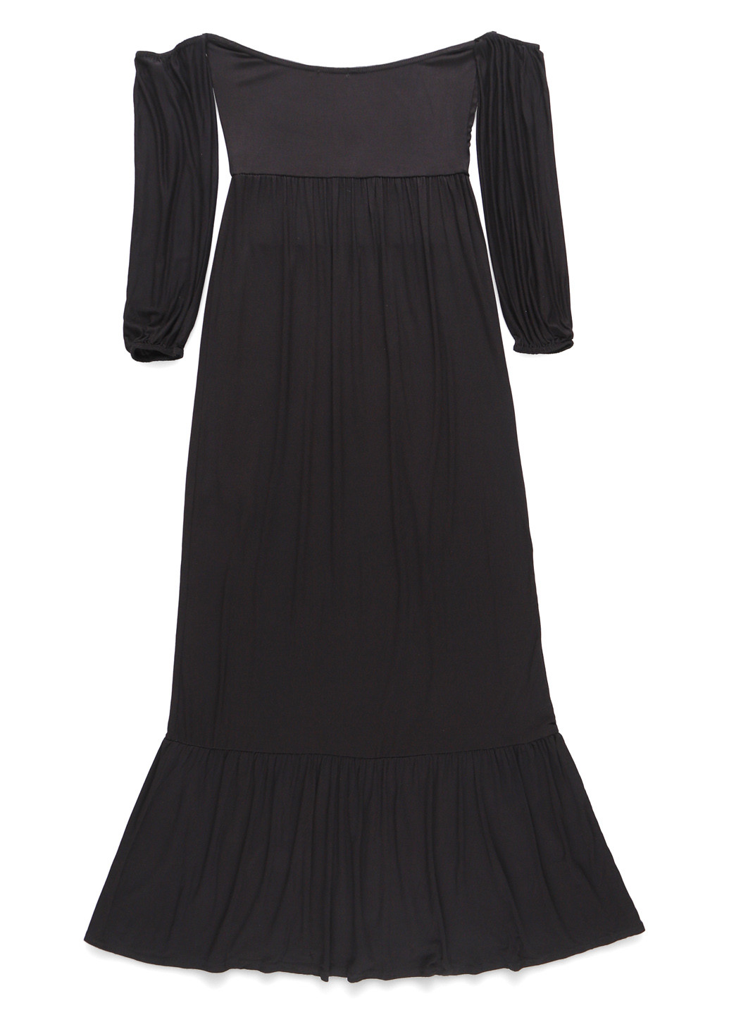 Черное кэжуал платье с открытыми плечами Boohoo однотонное