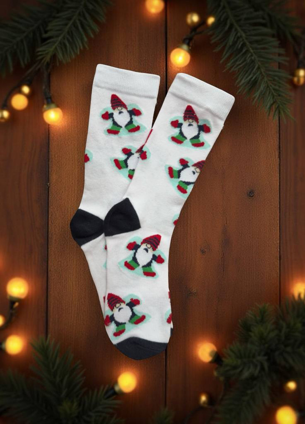 Білі шкарпетки новорічні (366116096)