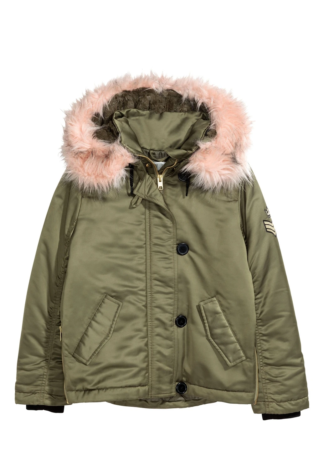 Оливкова (хакі) куртка демісезон,хакі-рожевий, H&M