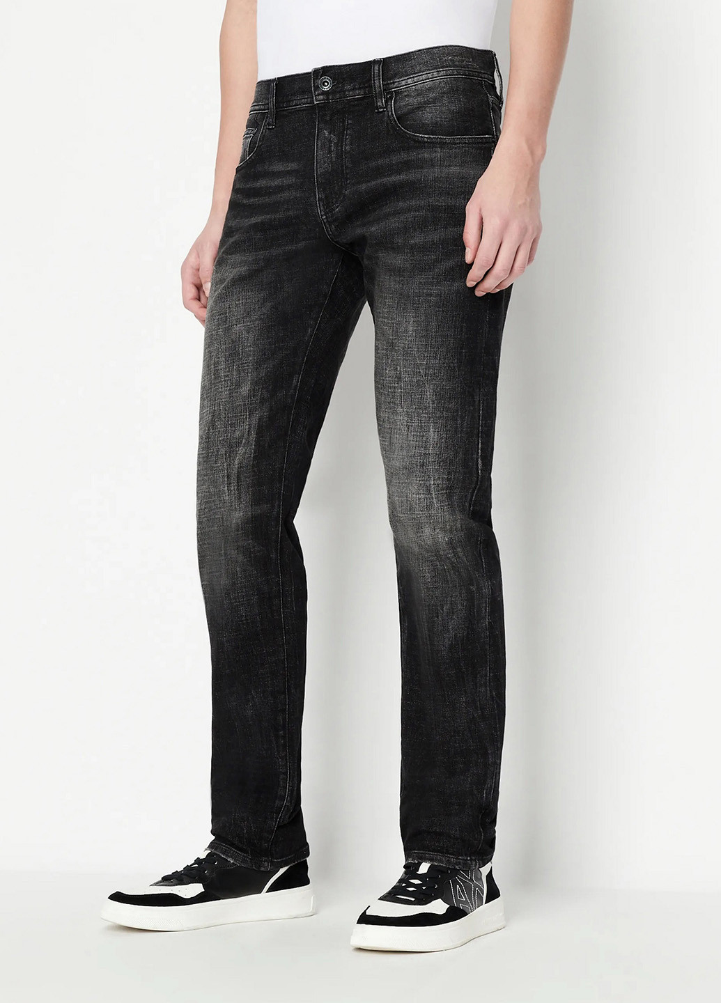 Черные демисезонные регюлар фит джинсы Armani Exchange
