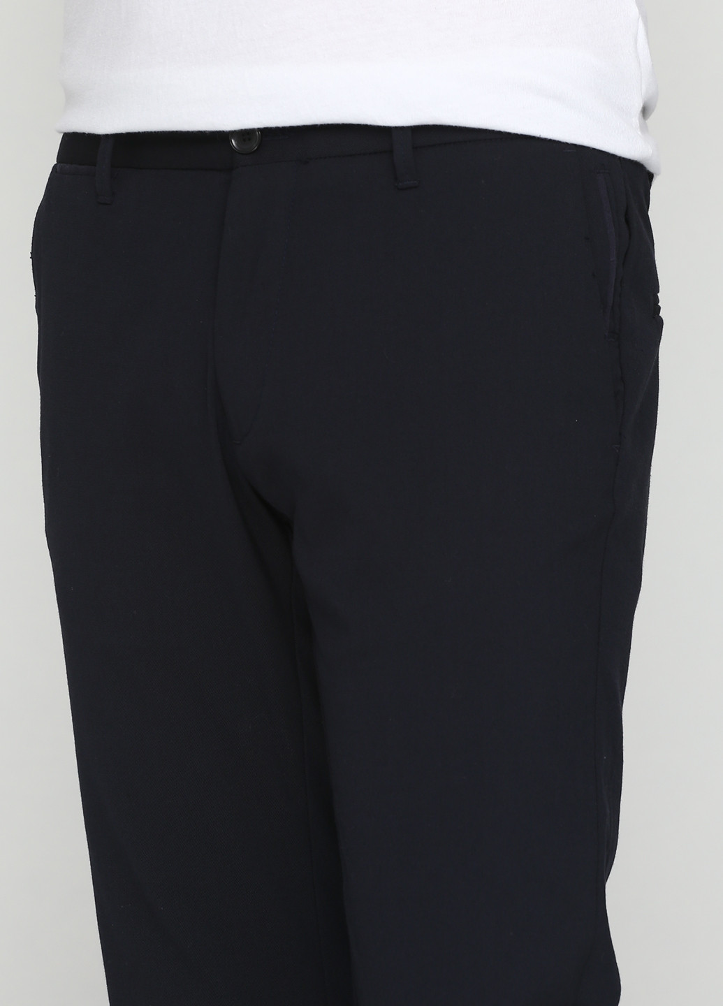 Темно-синие кэжуал демисезонные прямые брюки Zara