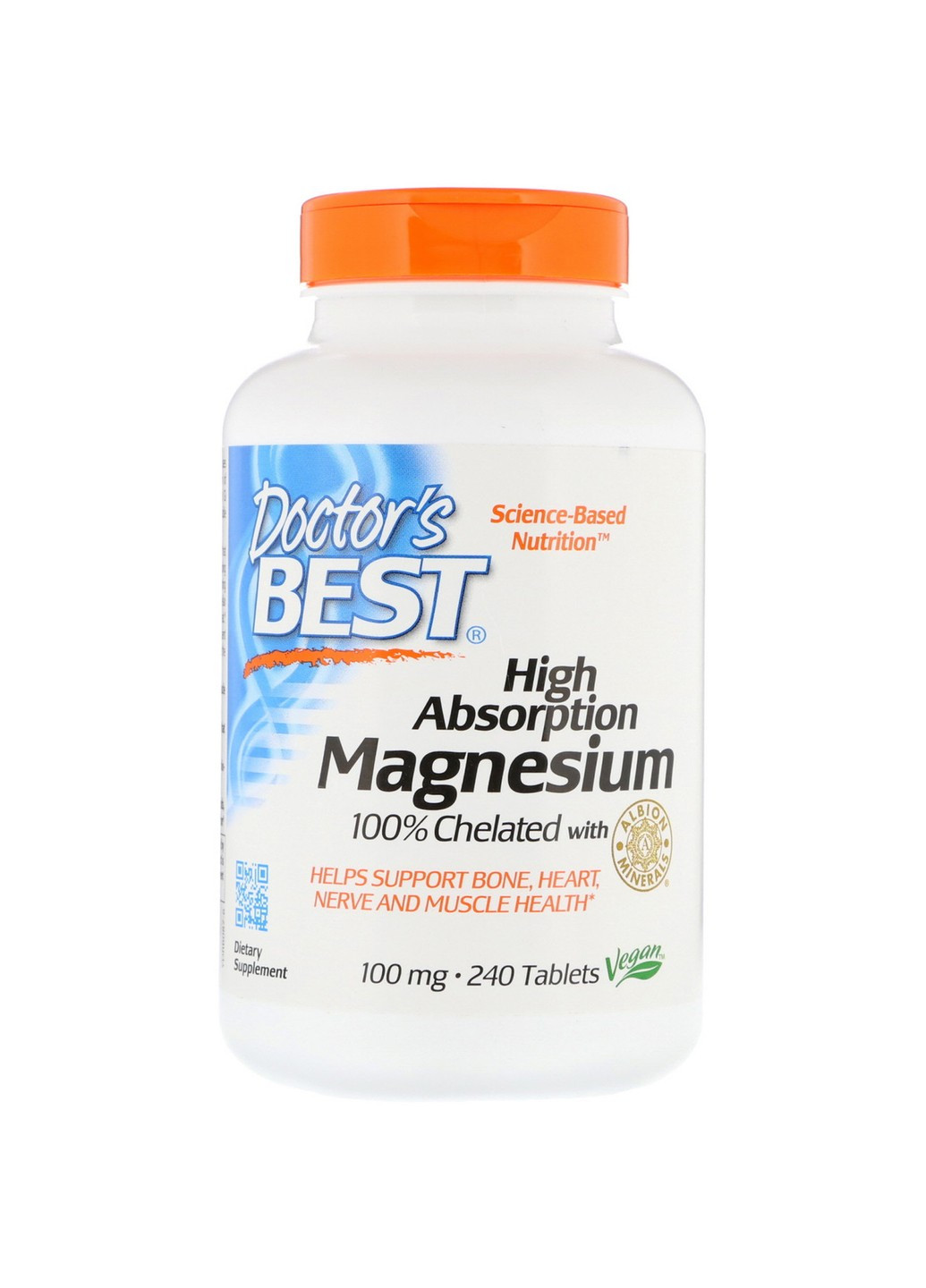 Магній Magnesium High Absorption 100 мг (240 таб) доктор бест Doctor's Best (255407462)