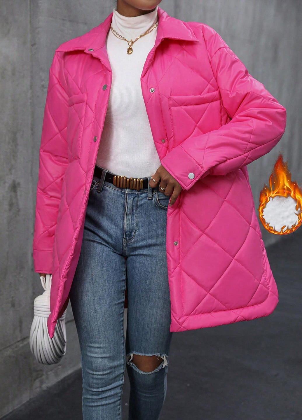 Рожева демісезонна куртка SHEIN