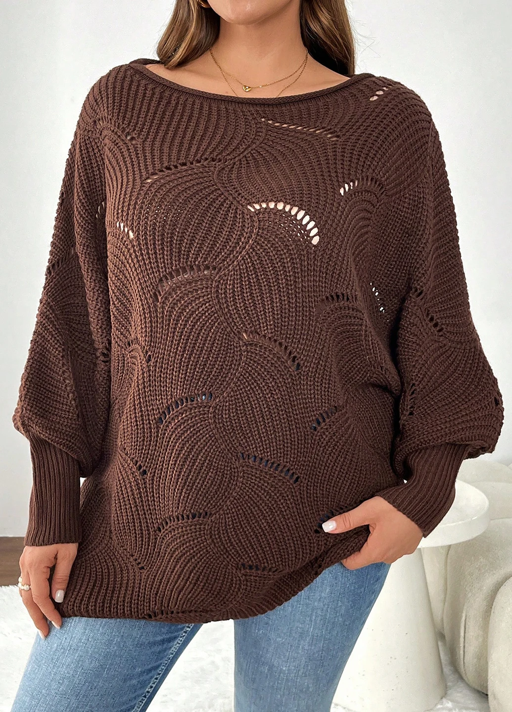 Коричневий демісезонний джемпер джемпер SHEIN