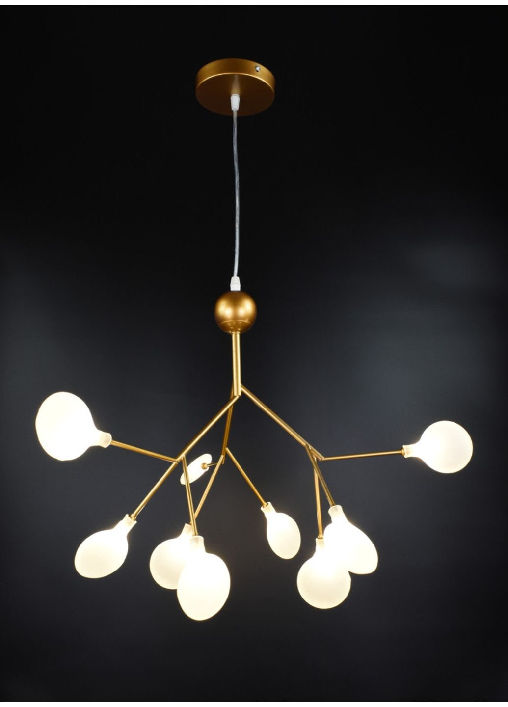 Люстра стельова на 9 лампочок H686/9P-gd-fr Золото 60х56х56 см. Sunnysky (253631026)