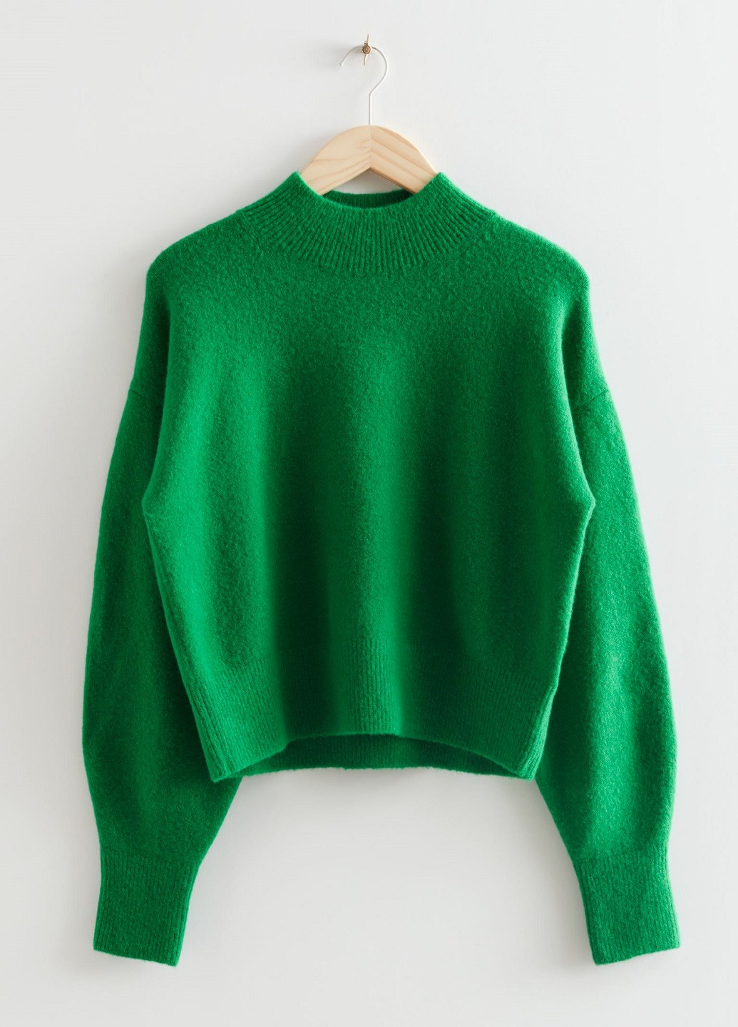 Зеленый демисезонный свитер с высоким воротом H&M