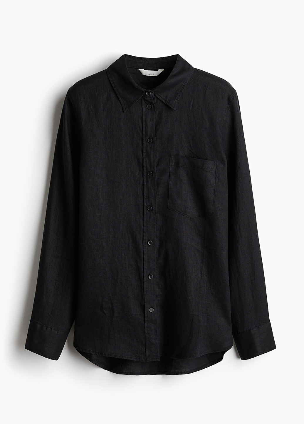 Черная кэжуал рубашка однотонная H&M