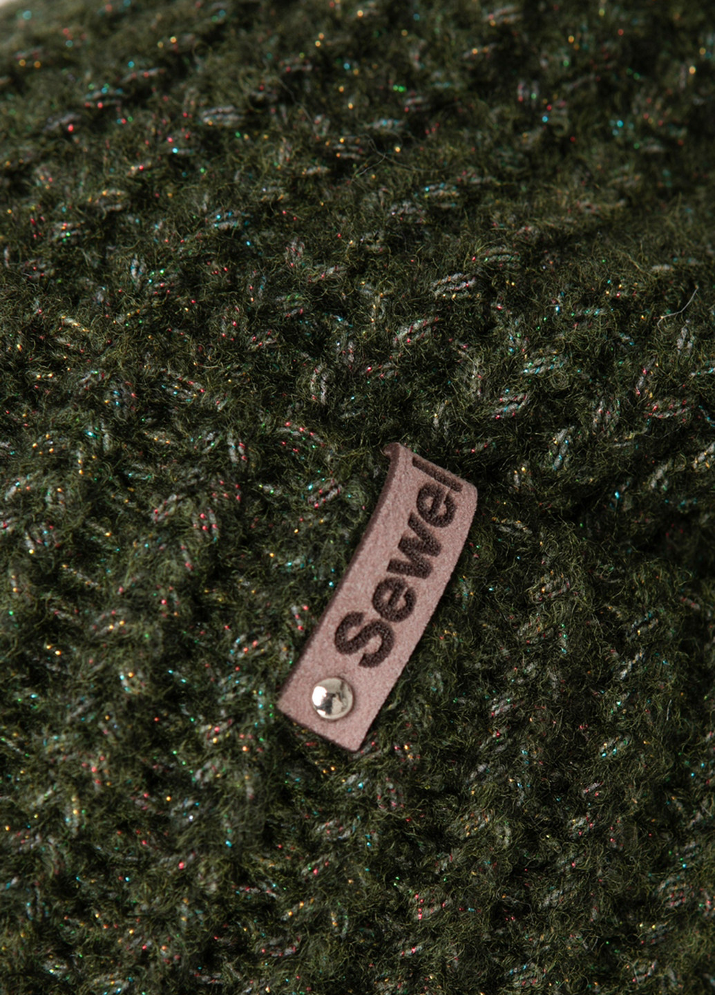 Комплект (шапка, шарф-снуд) Sewel шапка + шарф-снуд однотонные темно-зелёные кэжуалы трикотаж