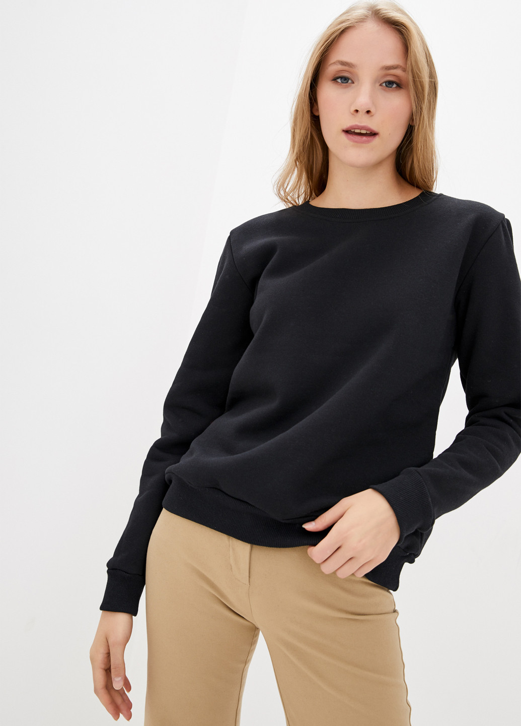 Черный свитшот Shik однотонный без декора (346456108)