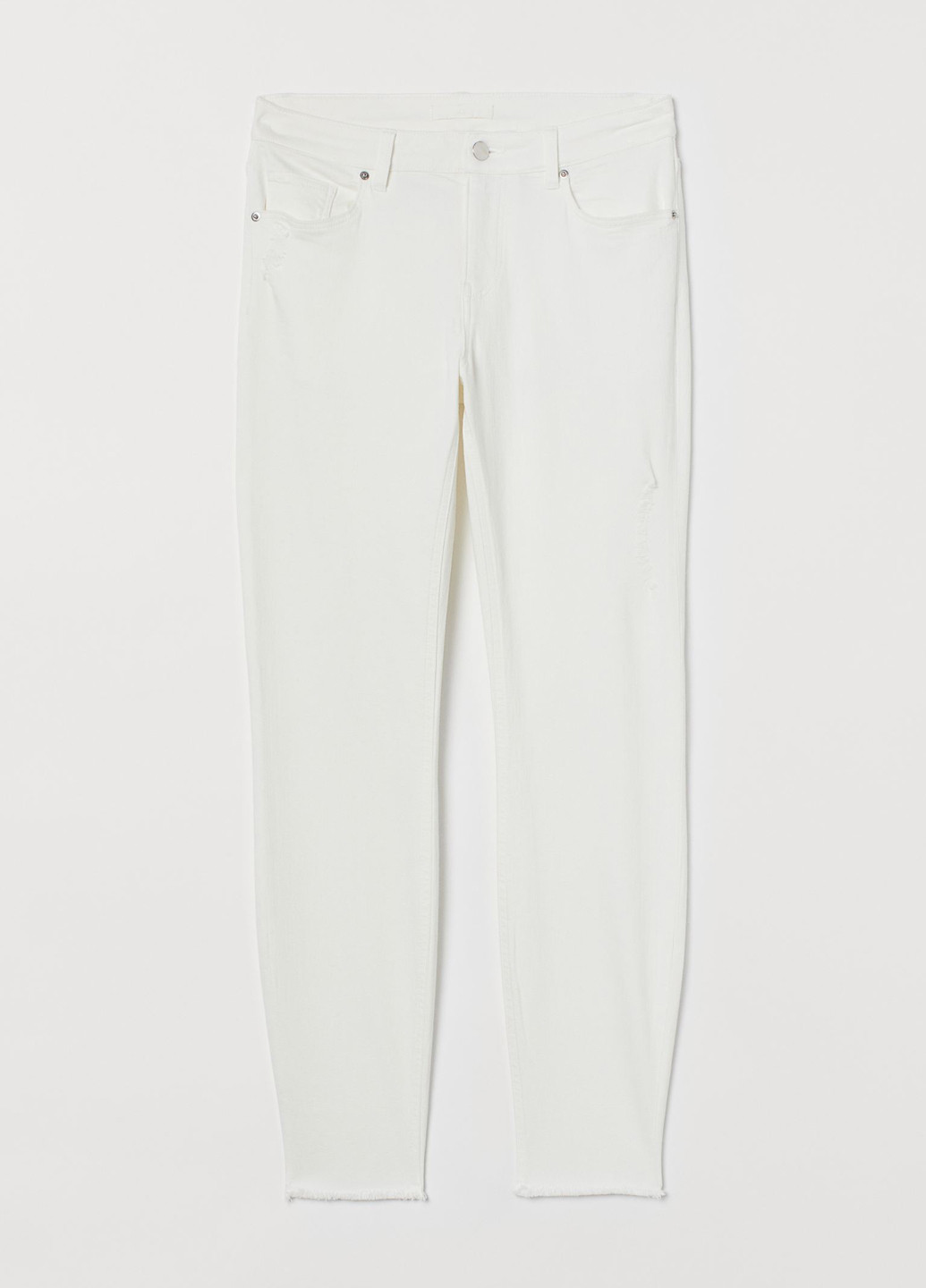 Молочные демисезонные укороченные, зауженные джинсы H&M