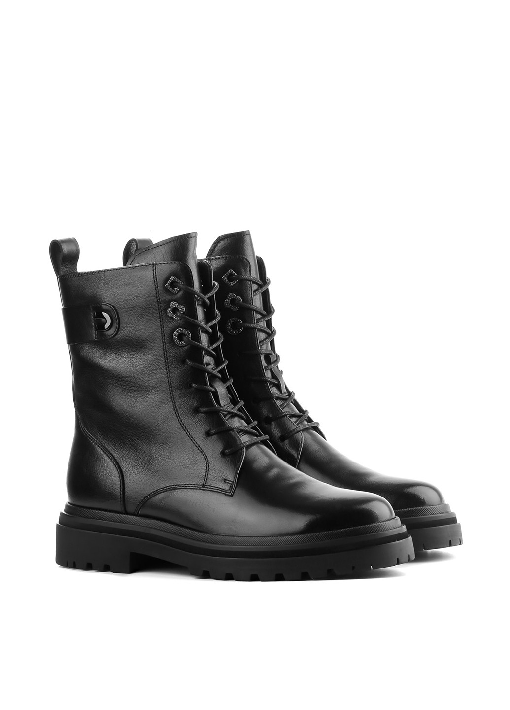 Осенние ботинки берцы Le'BERDES со шнуровкой, со стразами