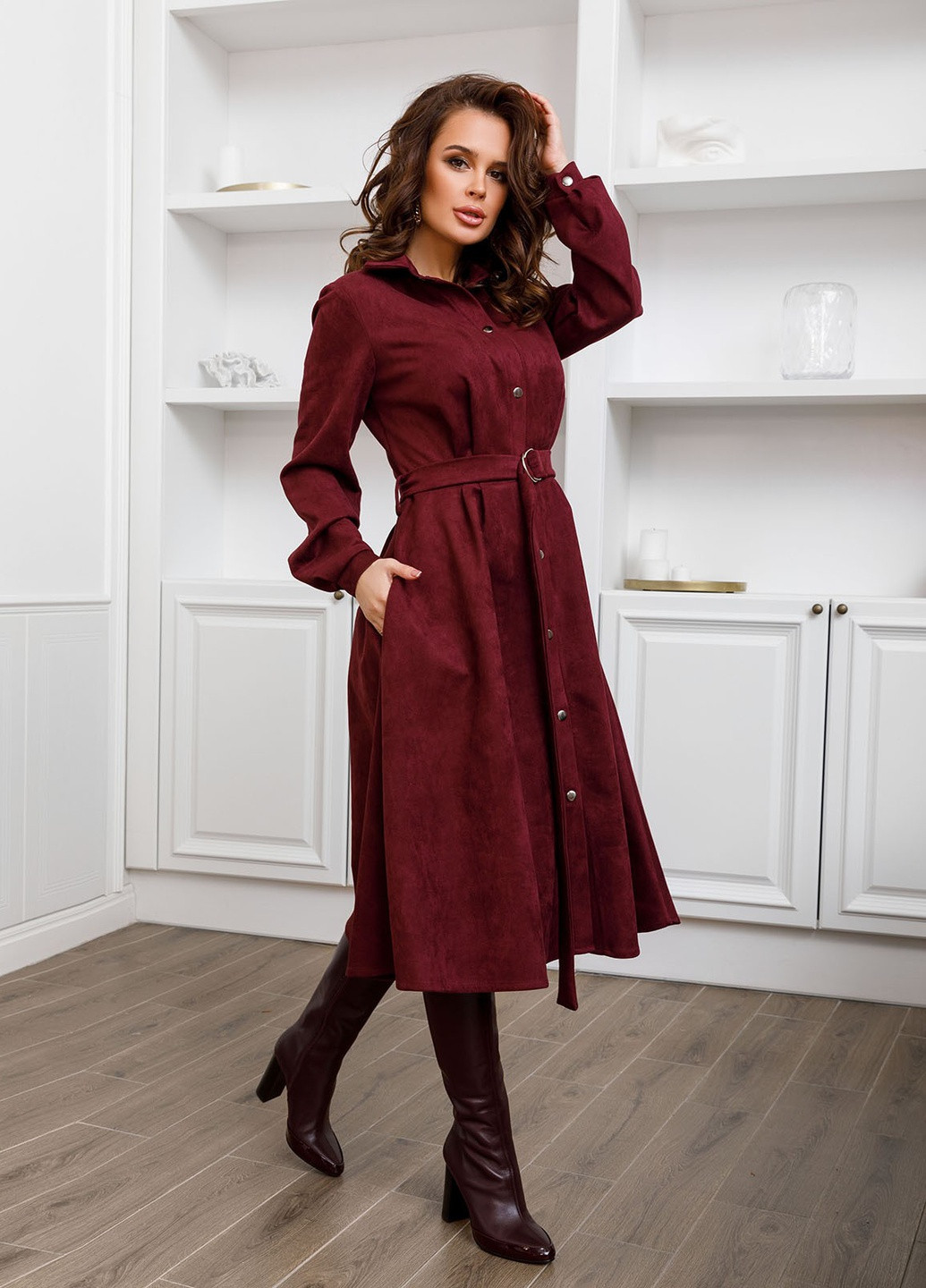 Фиолетовое кэжуал платья ISSA PLUS однотонное