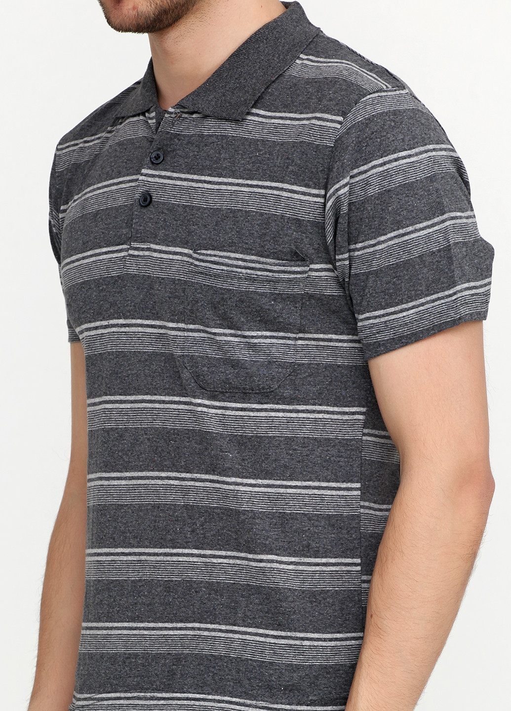 Грифельно-серая футболка-поло для мужчин Chiarotex в полоску
