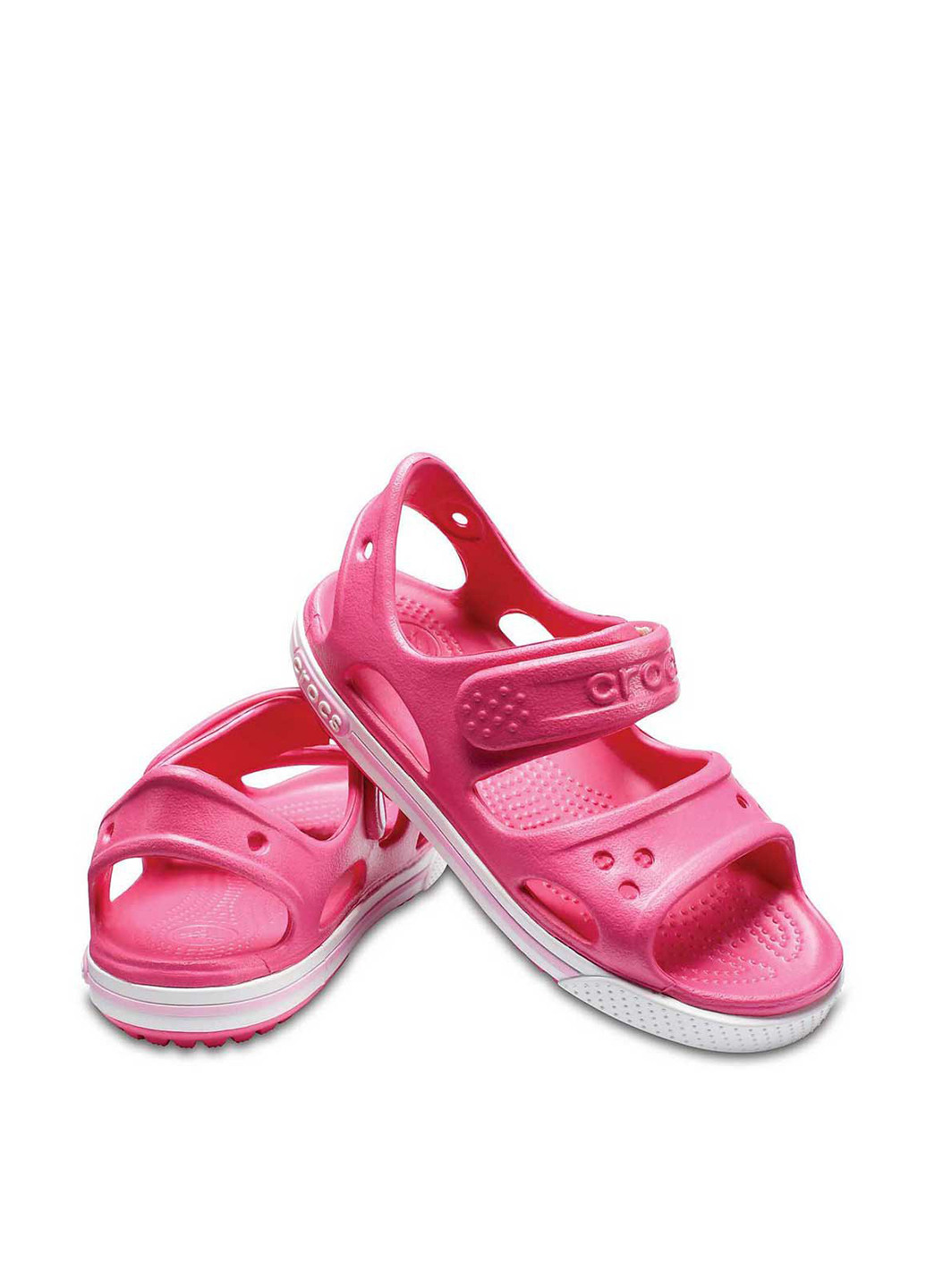 Розовые пляжные сандалии Crocs на липучке