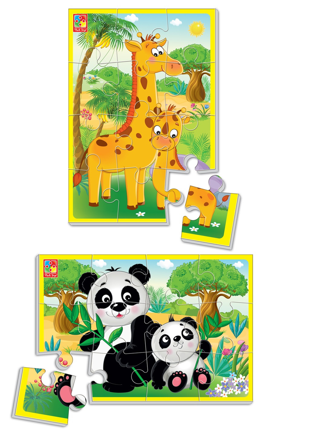Мягкие пазлы А5 "Животные зоопарка" VT1103-45 (укр) Vladi toys (232973786)