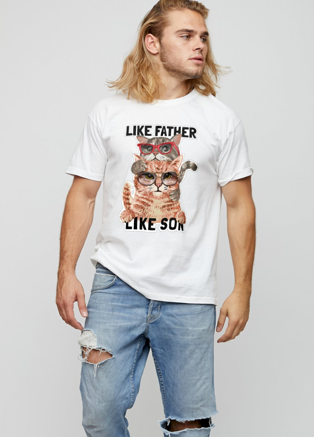 Біла футболка чоловіча basic /air print/ YAPPI