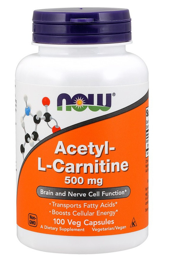 Ацетил-L-Карнітин Acetyl-L-Carnitine 500 mg 100 caps Now (254916573)