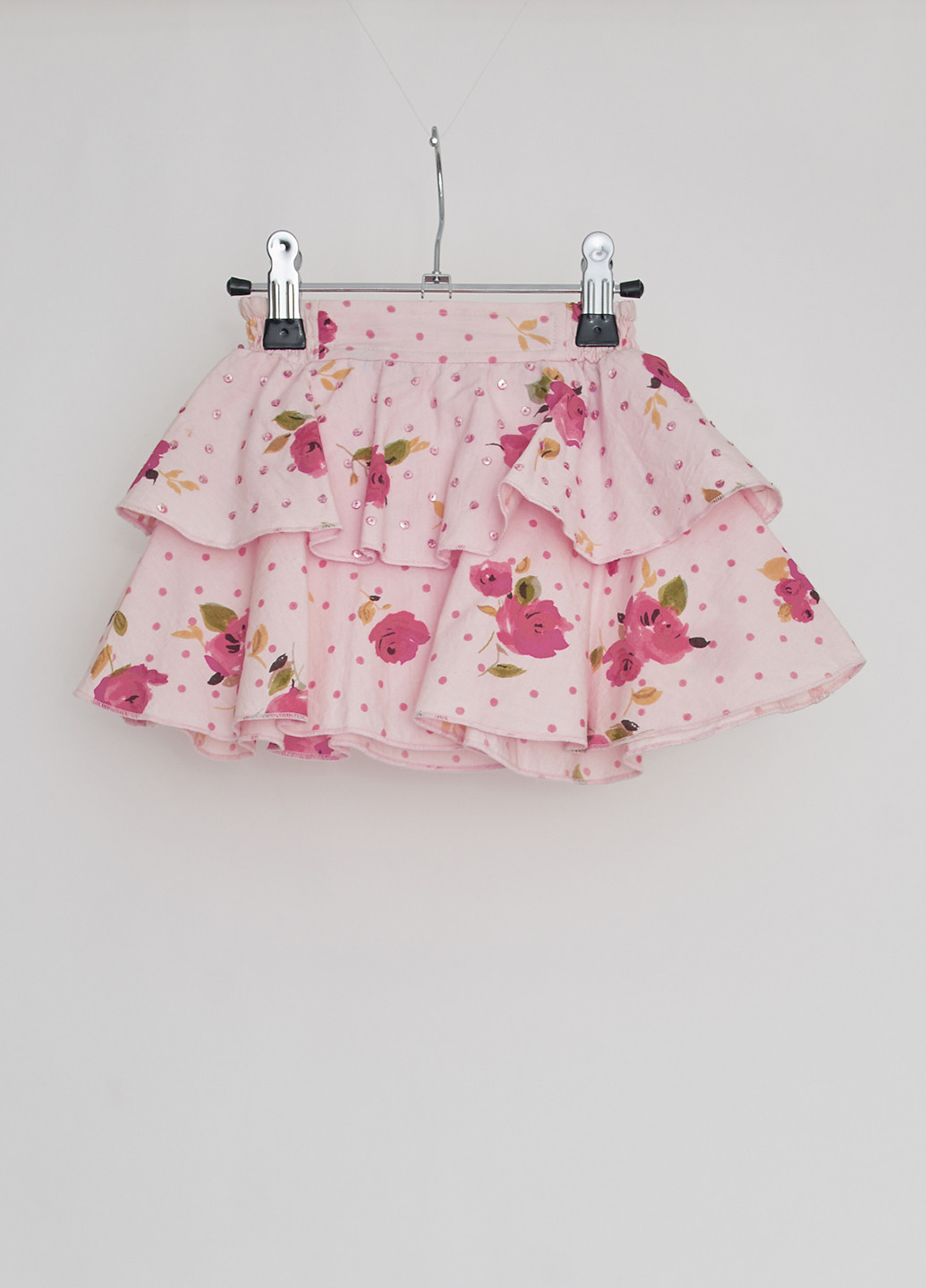 Розовая кэжуал цветочной расцветки юбка Mandarino клешированная