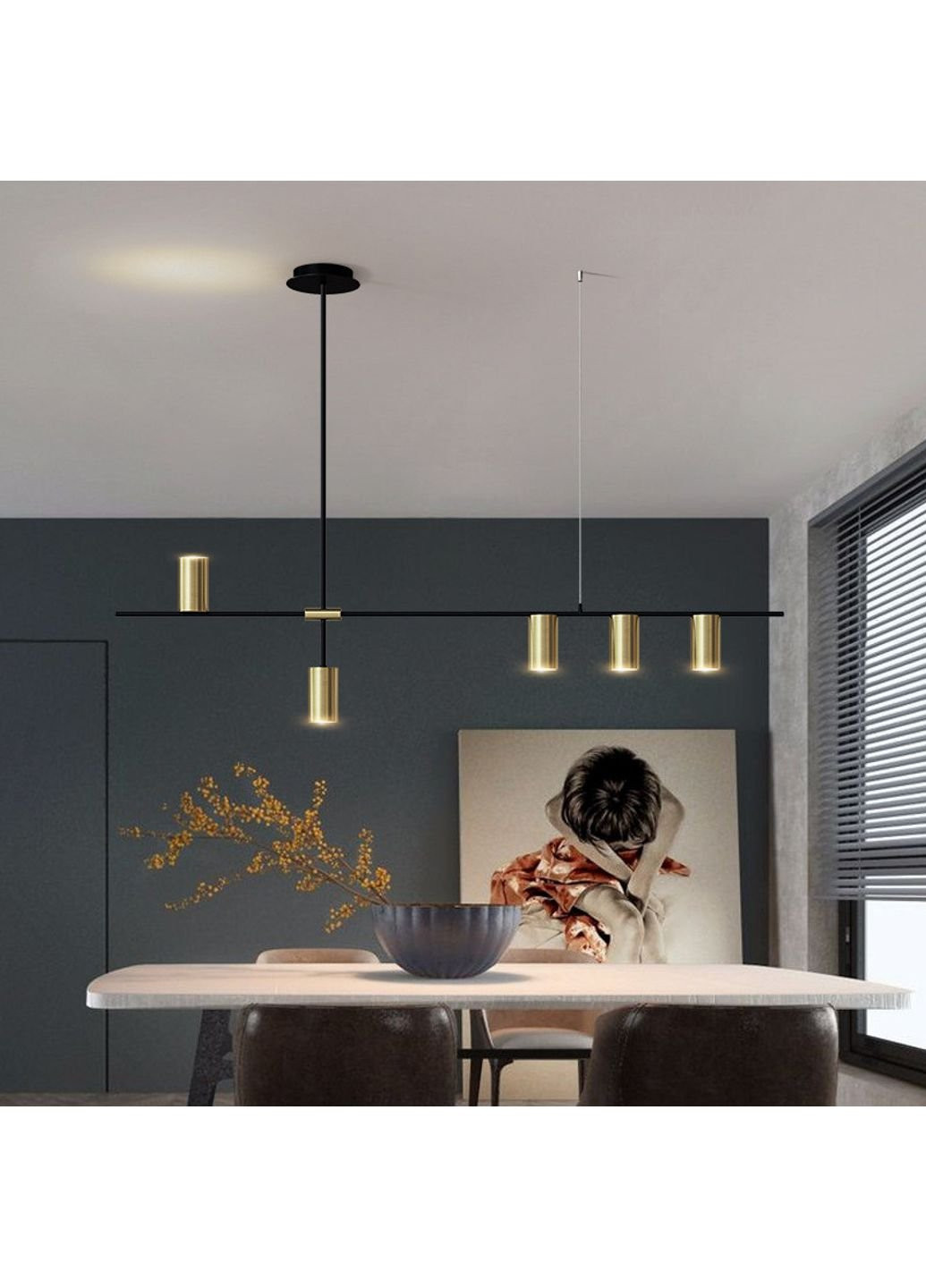 Люстра потолочная на 5 лампочек MD8021/5-gd-k Черный 35х20х123 см. Sunnysky (253527818)