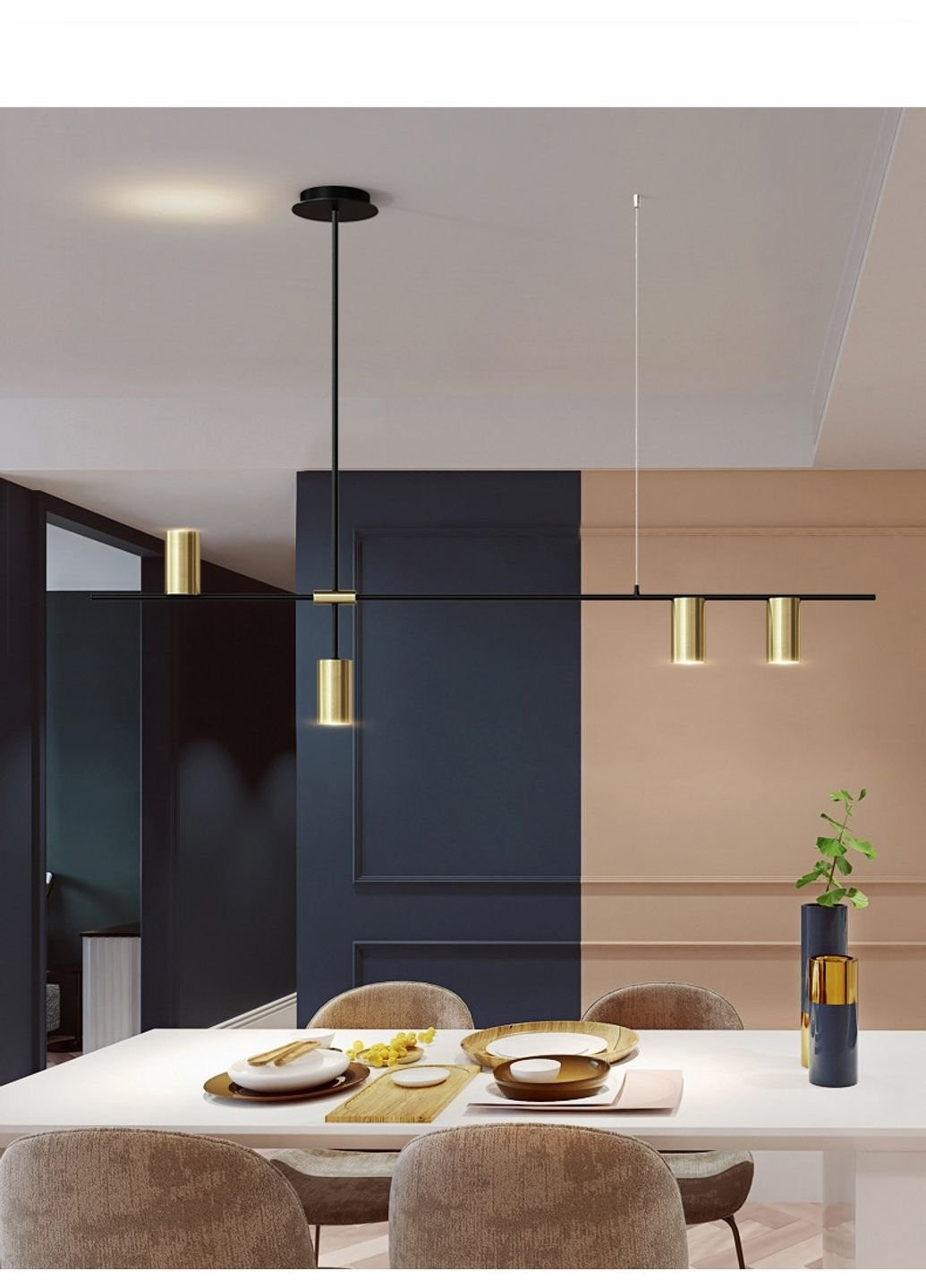 Люстра потолочная на 5 лампочек MD8021/5-gd-k Черный 35х20х123 см. Sunnysky (253527818)