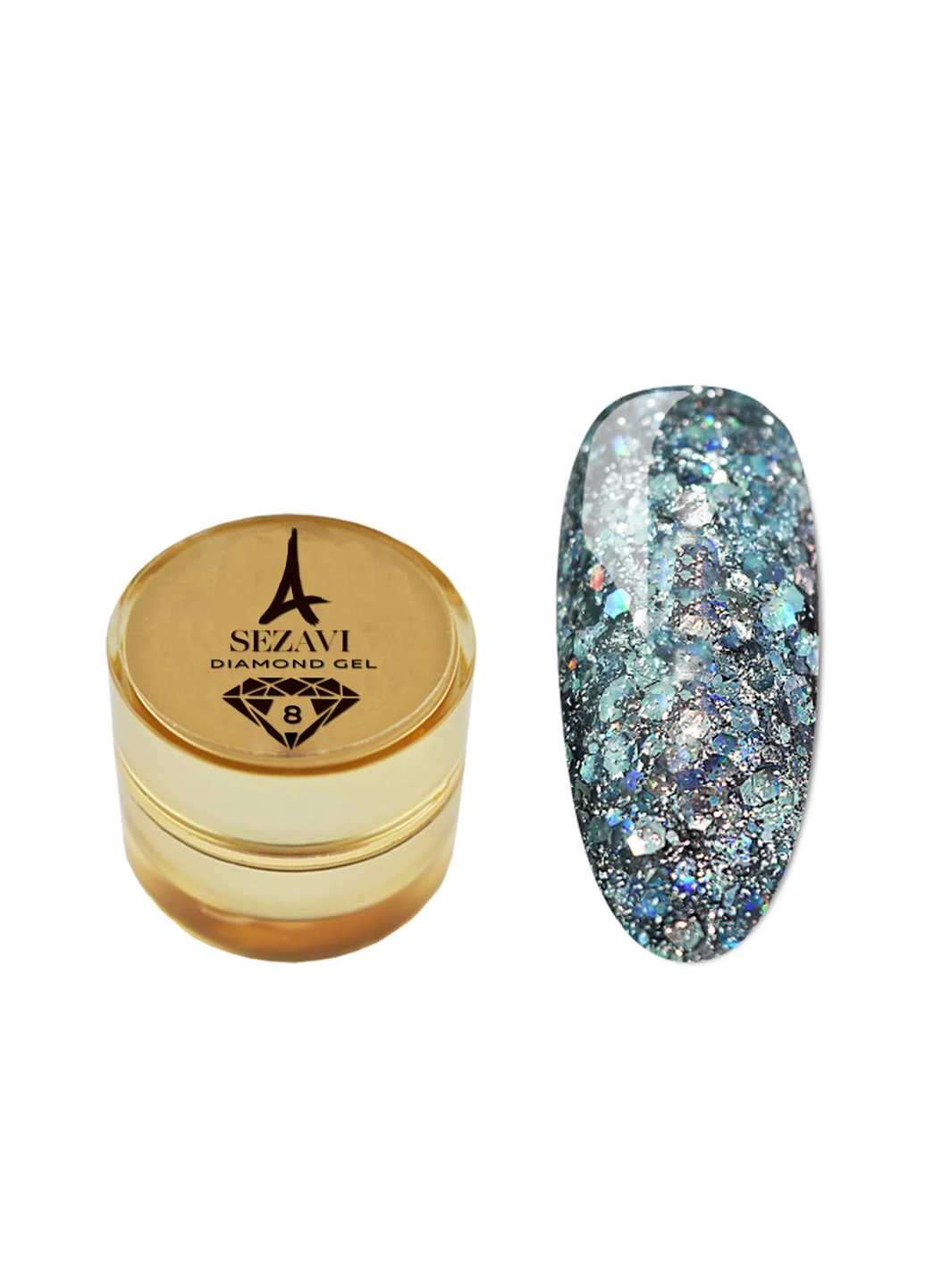 Рідкі блискітки DIAMOND №8 (Ізумрудний), 5Г SEZAVI (215313029)