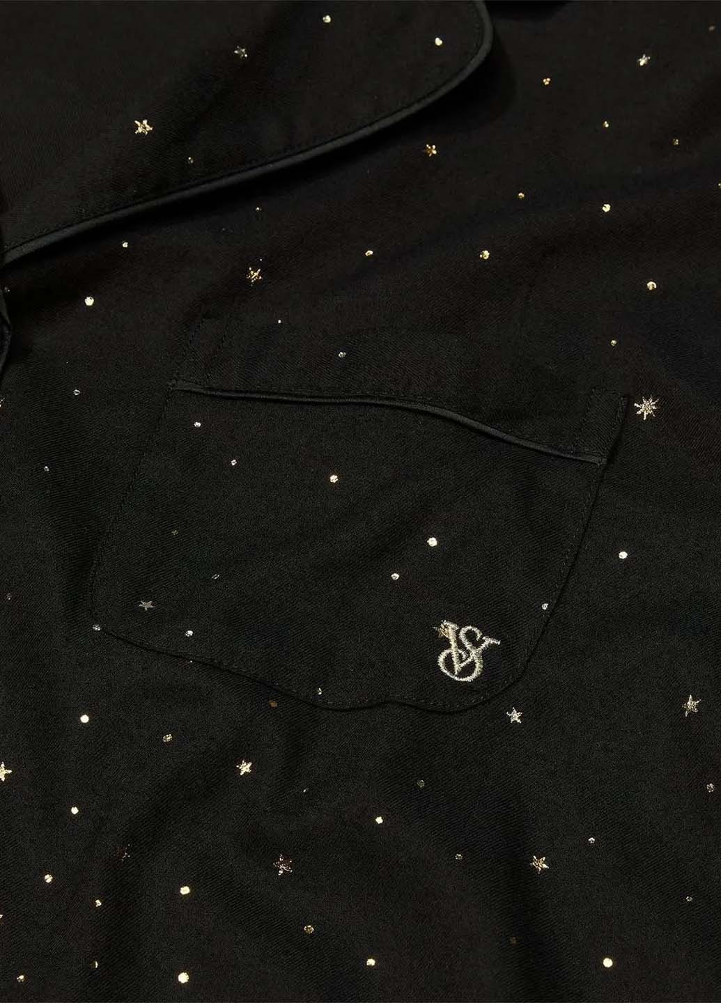 Черная всесезон пижама (рубашка, брюки) рубашка + брюки Victoria's Secret