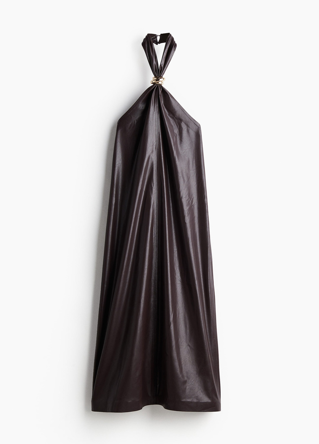 Темно-бордовое кэжуал платье с открытой спиной H&M однотонное