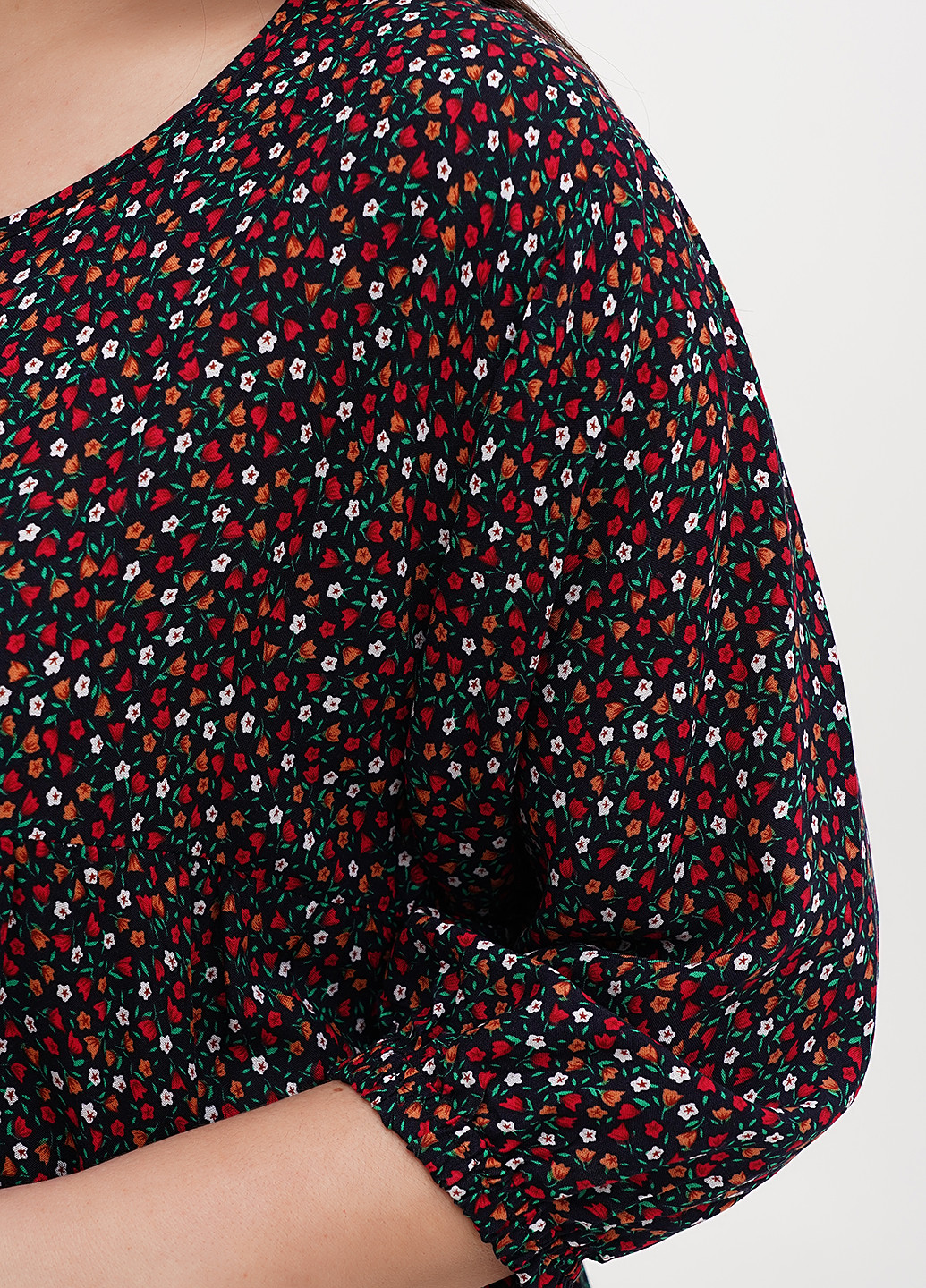 Черное кэжуал платье клеш Xuelixiang с цветочным принтом