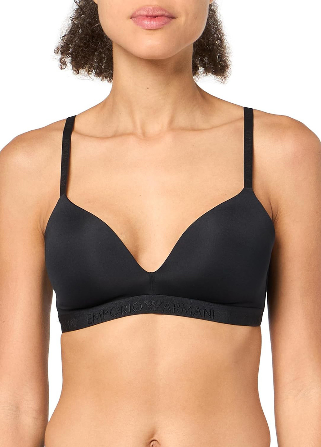 Чорний брасьер бюстгальтер Emporio Armani без кісточок поліамід