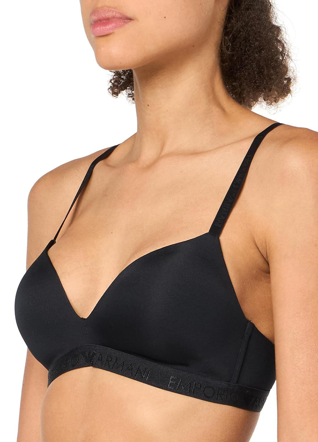 Чорний брасьер бюстгальтер Emporio Armani без кісточок поліамід