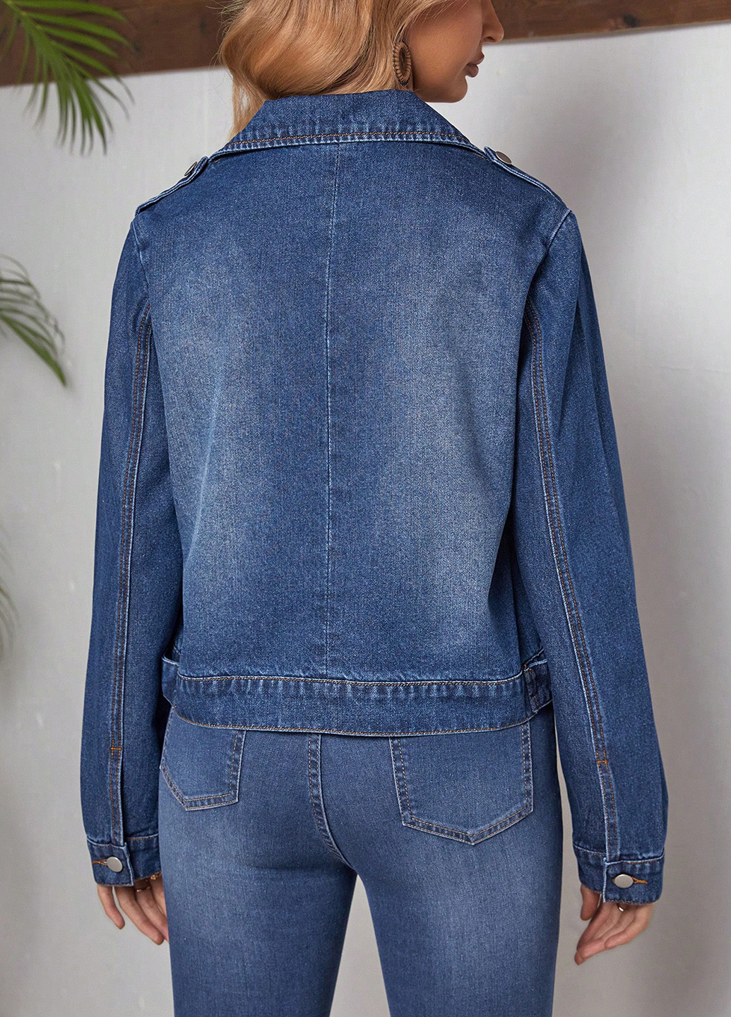 Синя демісезонна куртка косуха SHEIN