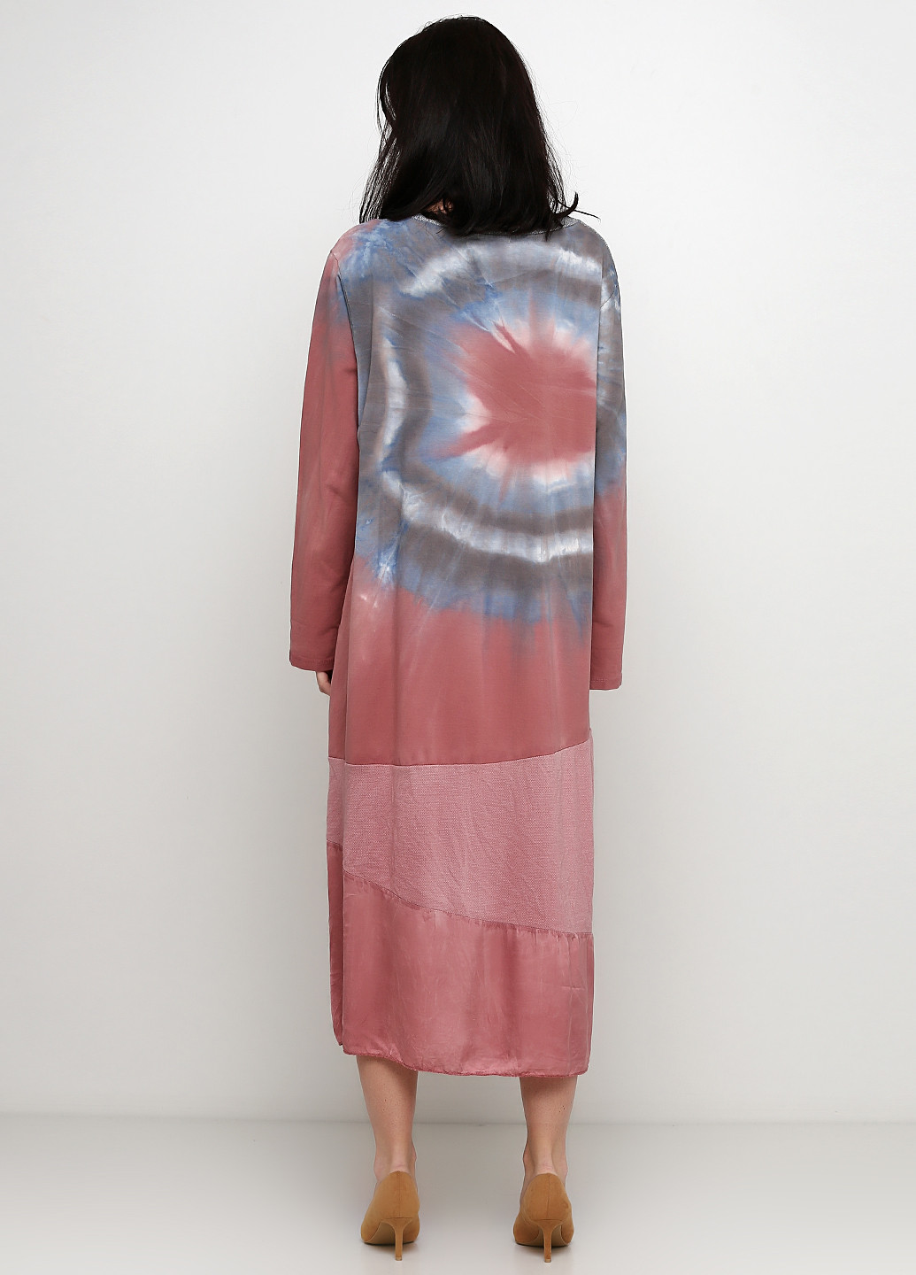 Персикова кежуал плаття, сукня оверсайз Made in Italy з градієнтом