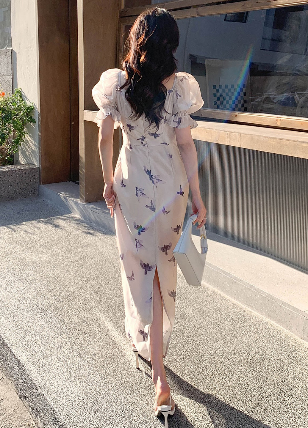 Світло-бежева кежуал сукня а-силует SHEIN з квітковим принтом