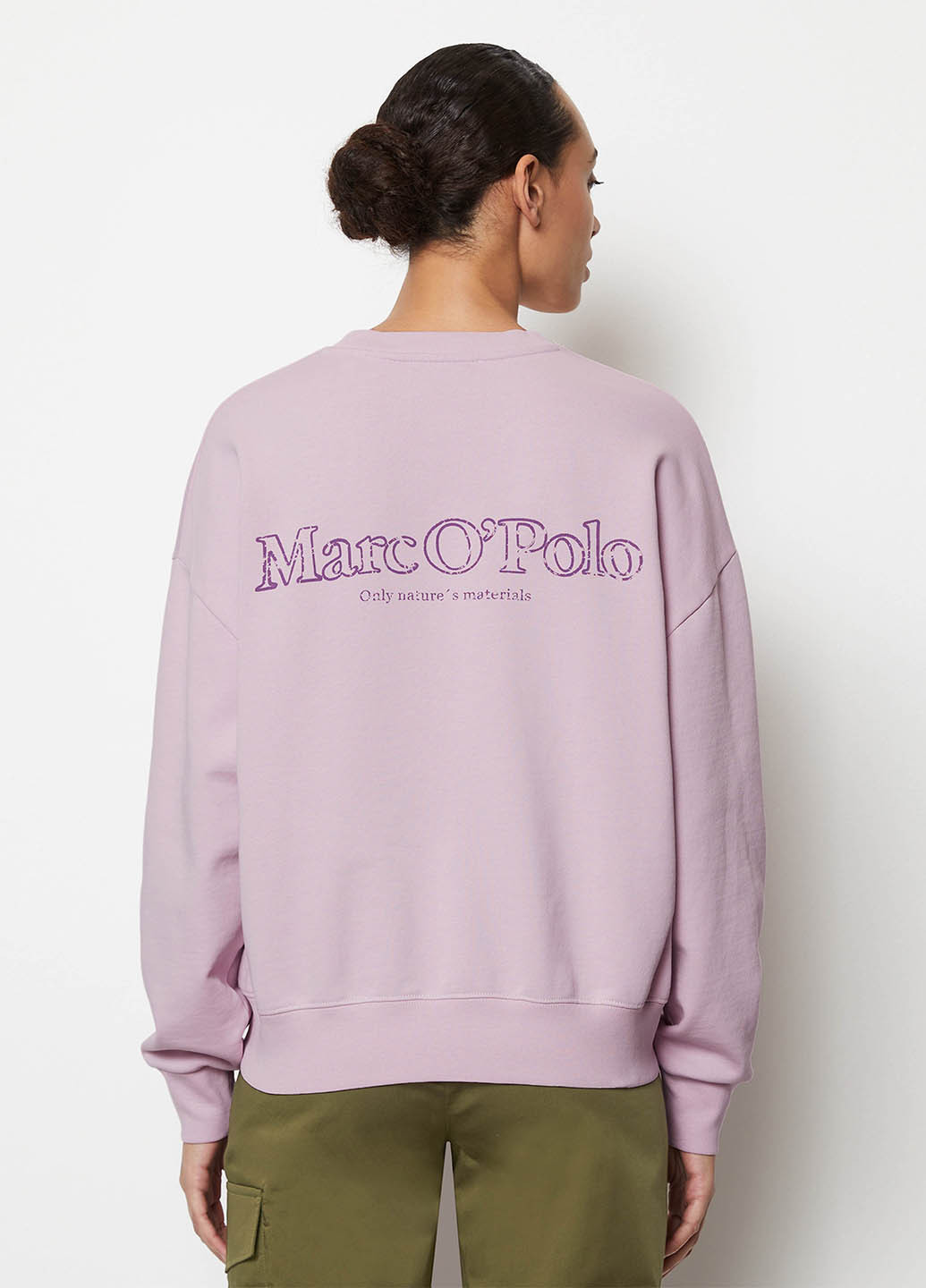 Светло-лиловый свитшот Marc O'Polo логотип без декора (330224143)