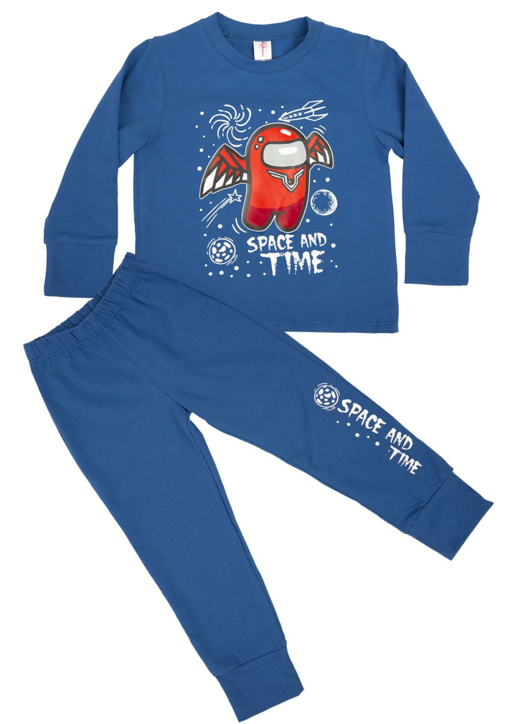 Синяя всесезон пижама для мальчика Roksana 1065-16198