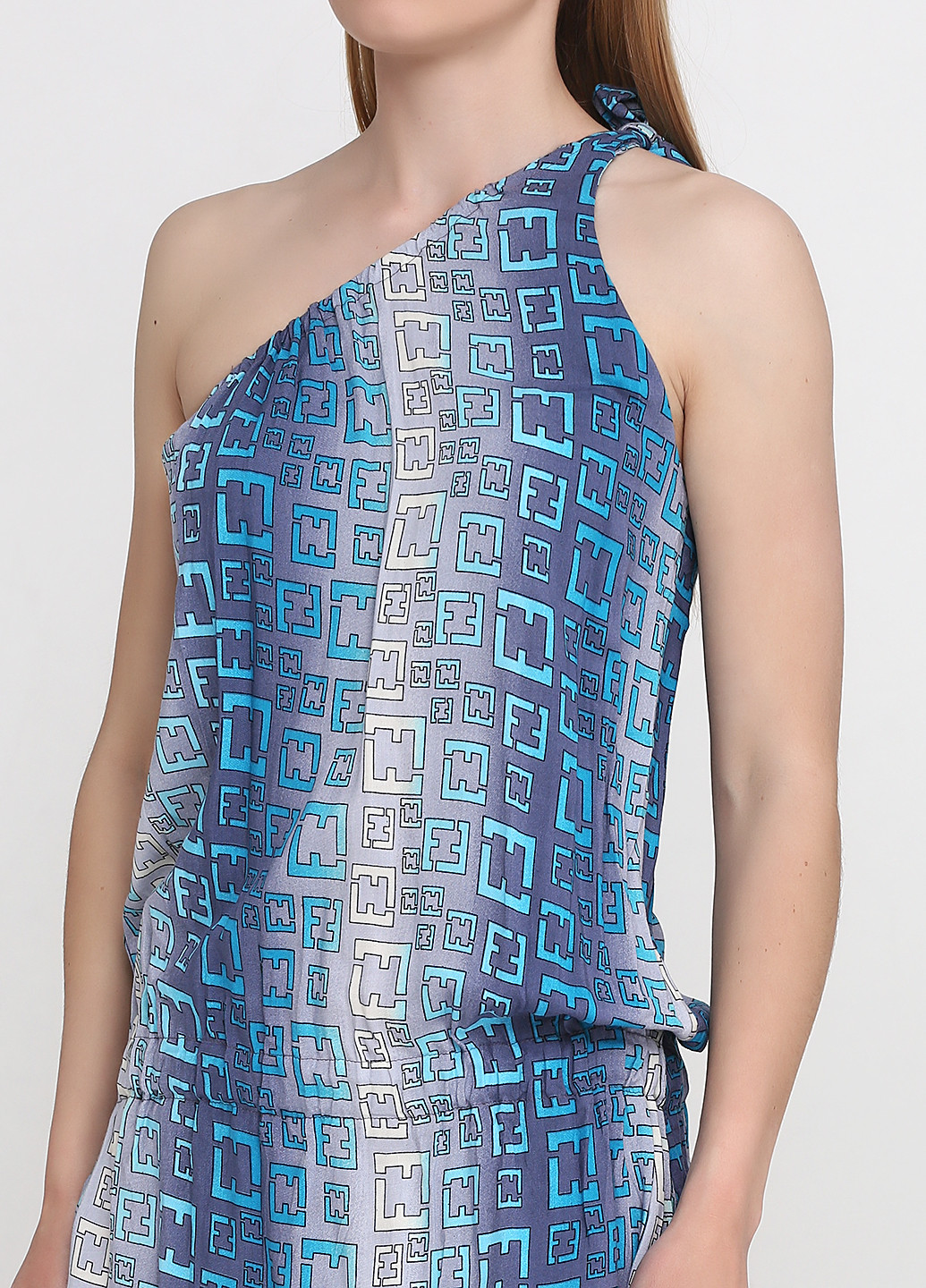Синее кэжуал платье Van Gils с геометрическим узором