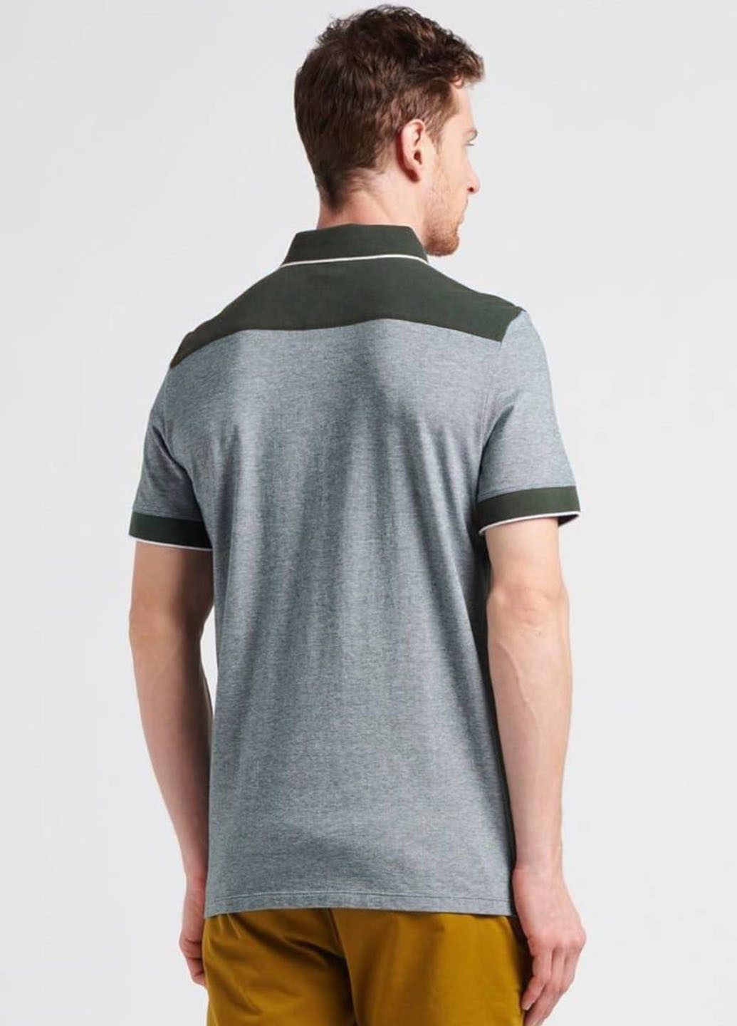 Серая футболка-поло для мужчин Armani Exchange с логотипом