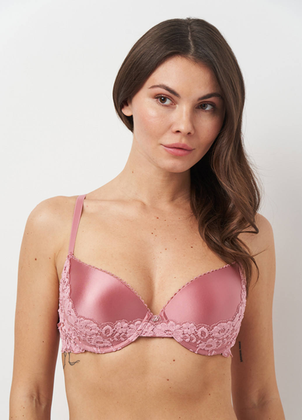 Рожево-коричневий корбей бюстгальтер Leilieve з кісточками поліамід
