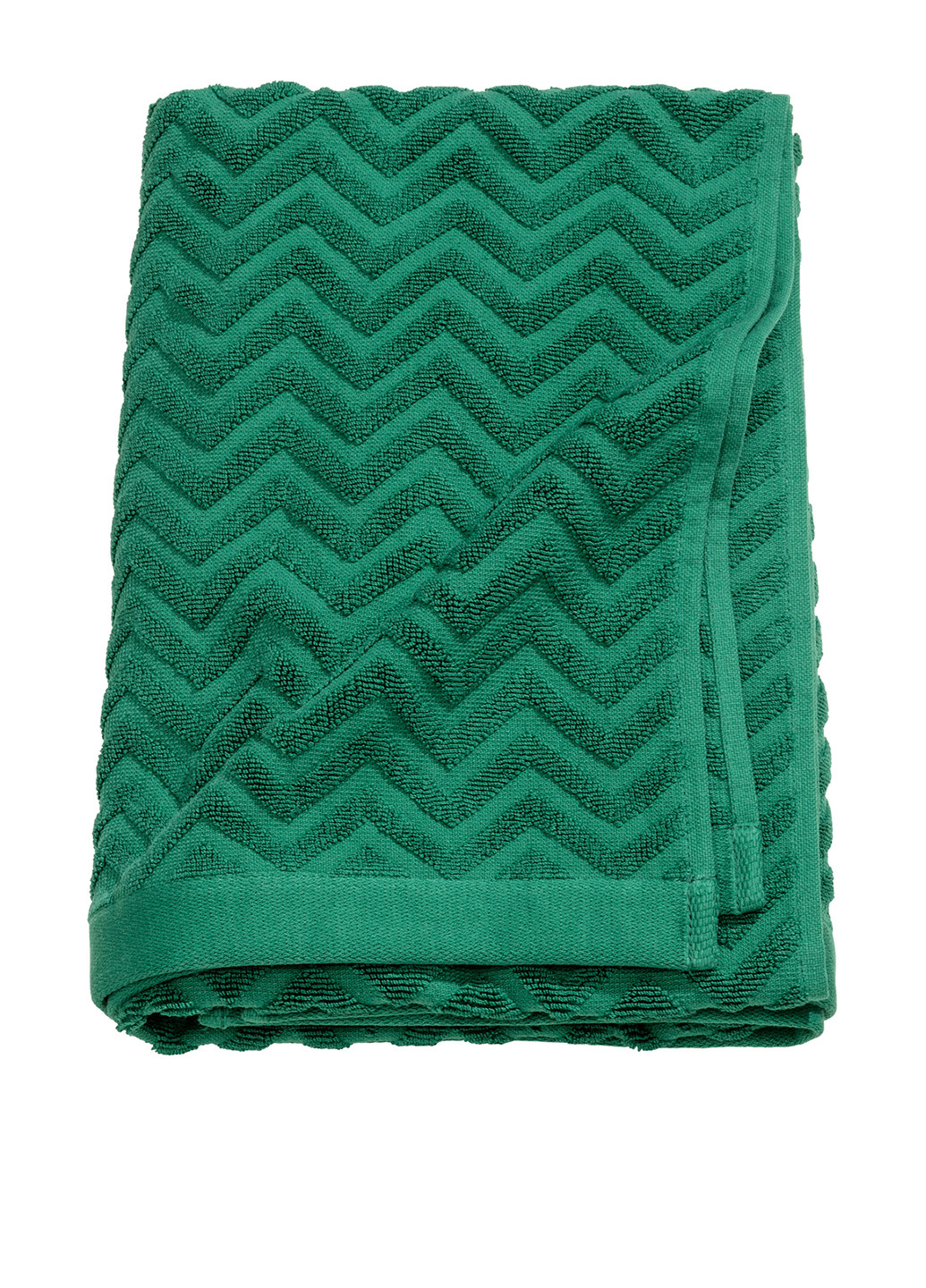 H&M полотенце, 70х140 см геометрический зеленый производство - Бангладеш
