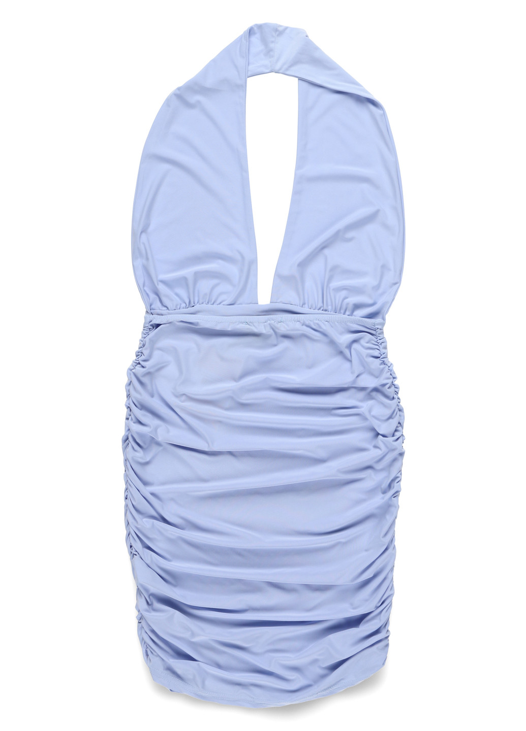 Голубое коктейльное платье с открытой спиной Stylewise однотонное