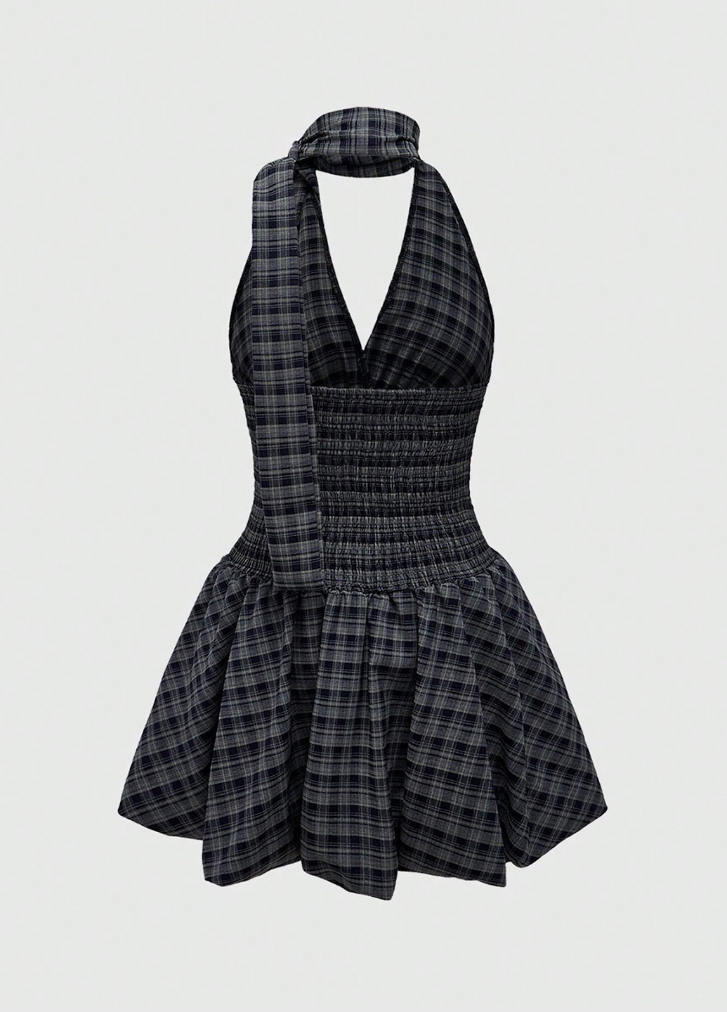 Темно-сіра кежуал сукня кльош SHEIN в клітинку