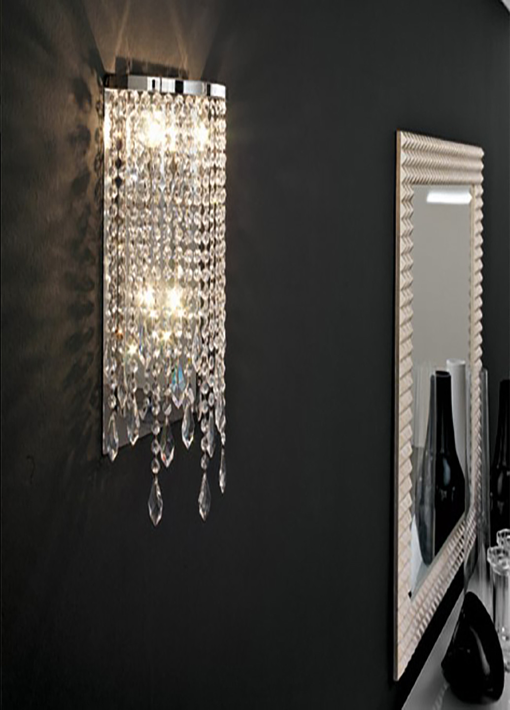 Бра настенное накладное хрустальное с выключателем классическое BCL-430W/1 E14 Brille (251310003)