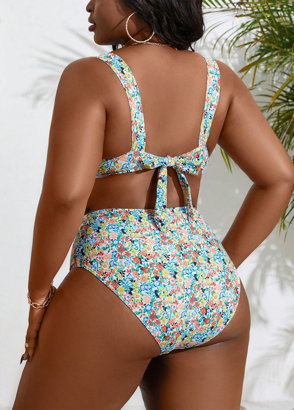 Комбінований літній купальник (ліф, трусики, парео) балконет, роздільний SHEIN