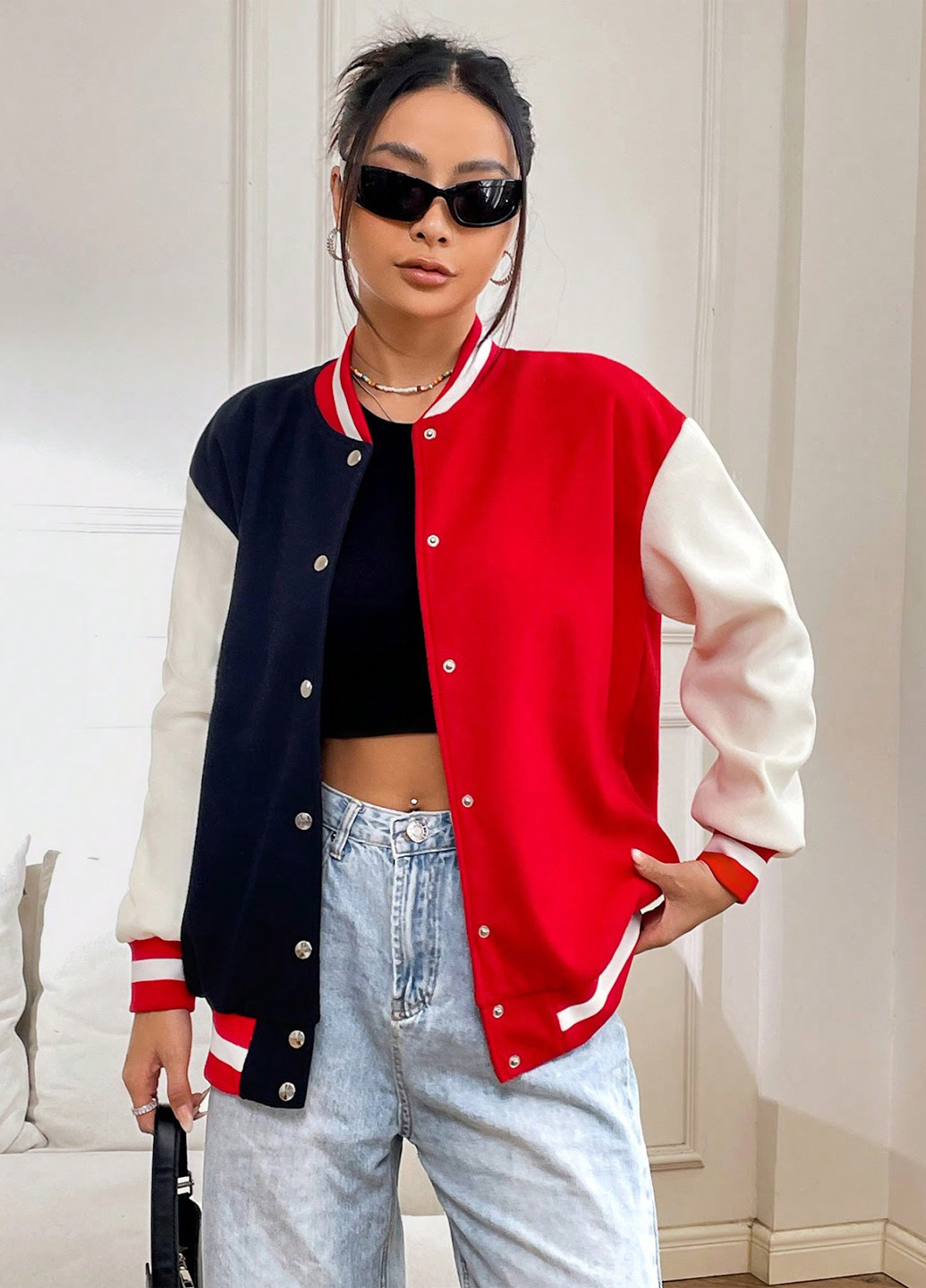 Бомбер SHEIN на кнопках (330776264)