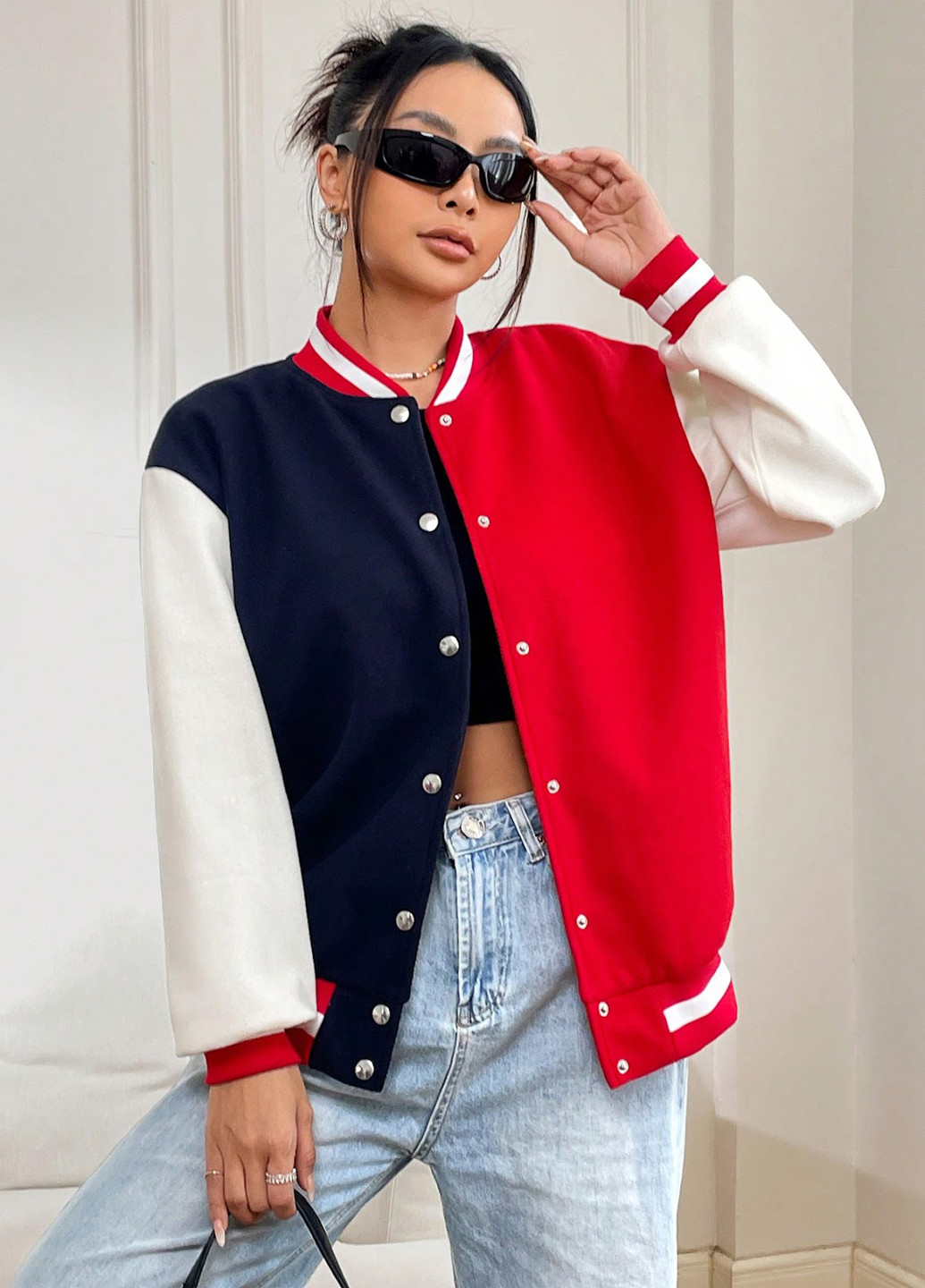 Бомбер SHEIN на кнопках (330776264)