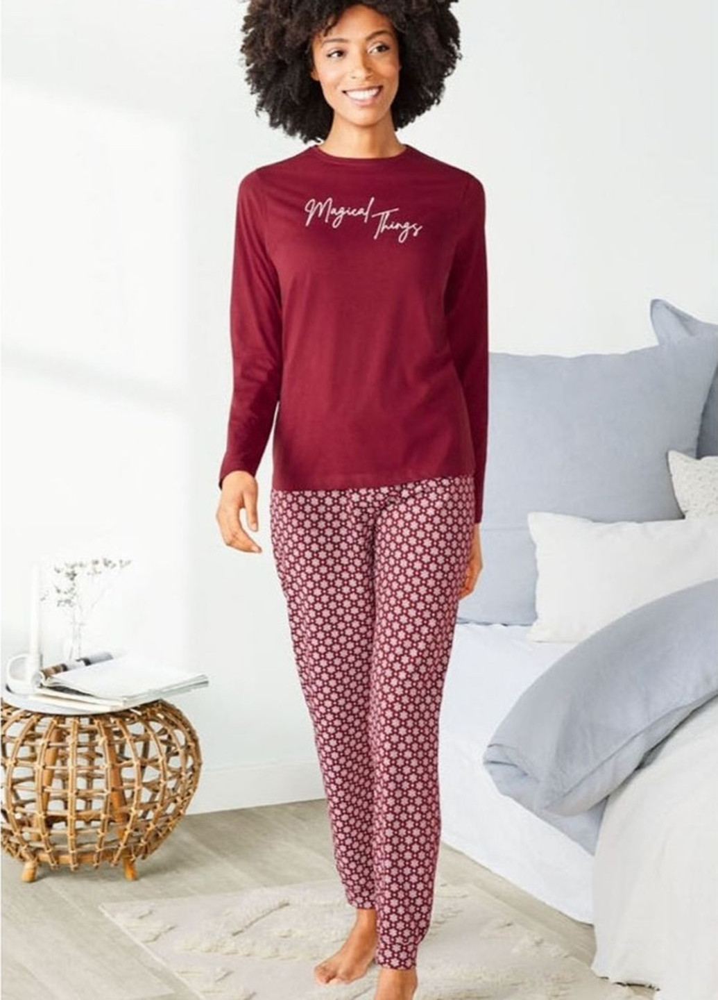 Бордова всесезон піжама (лонгслів, штани) лонгслів + брюки Esmara