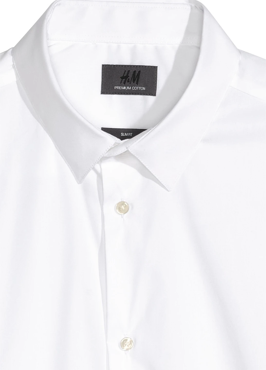 Белая классическая рубашка однотонная H&M