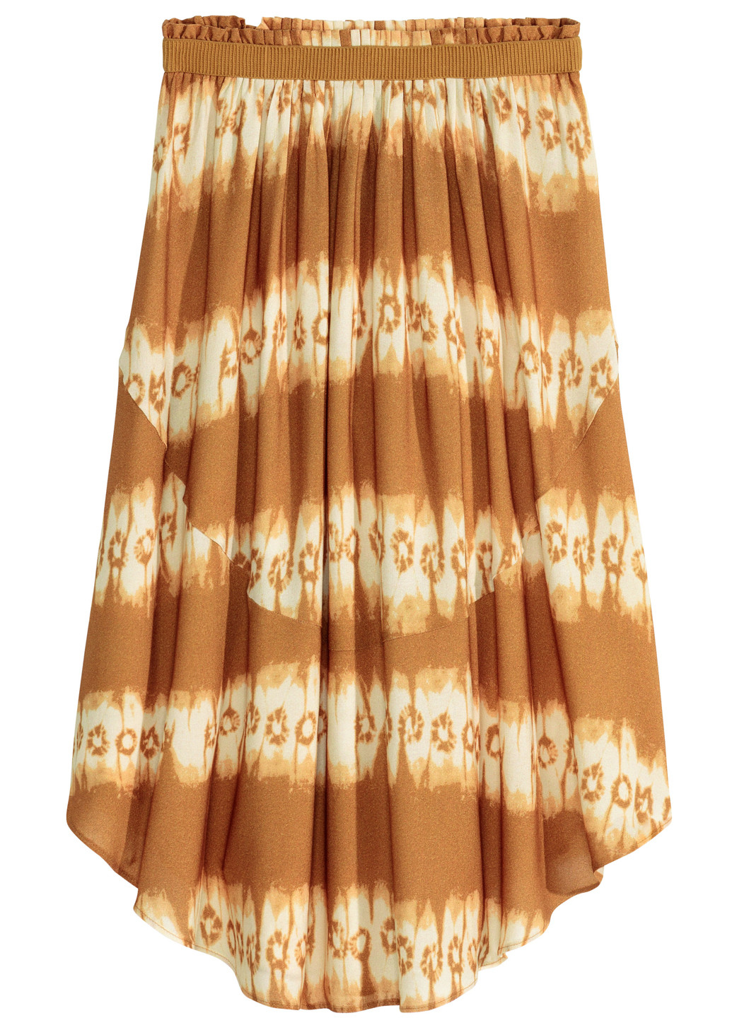 Горчичная кэжуал с орнаментом юбка H&M миди